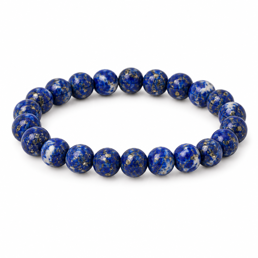Bransoletka z lapisu lazuli, produkt na bialym tle